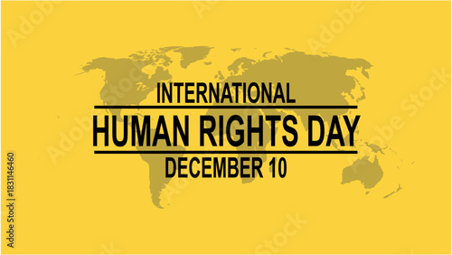 International Human Rights Day Banner with World Map December 10th