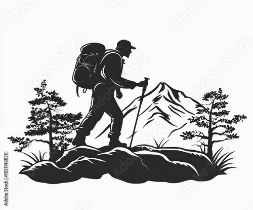 explorer silhouette , black...
