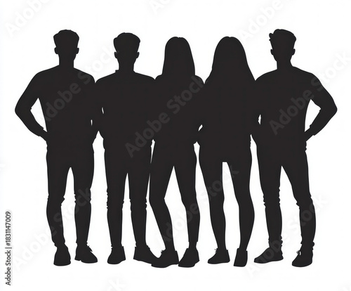 youth silhouette , black an...