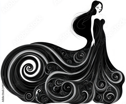 vintage woman silhouette , ...