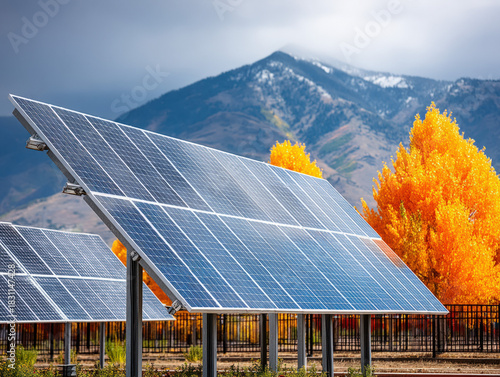 Solar farm with panels