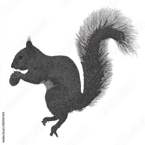 Beautiful Squirrel silhouet...