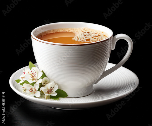 White tea cup isolated on b...