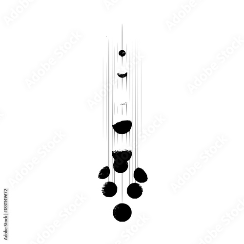 Abstract black and white mobile art hanging sculpture minimalist design home decor wall art for living room art