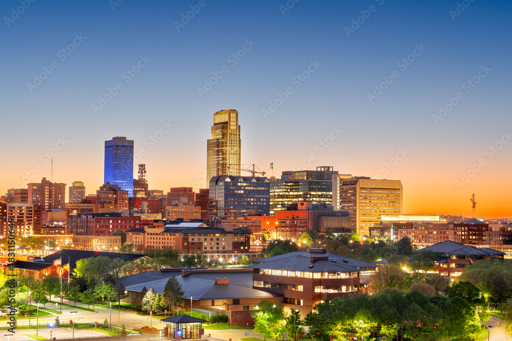Obraz premium Omaha, Nebraska, USA Downtown Cityscape 1946