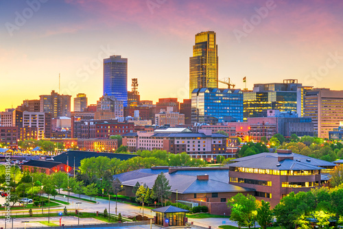 Omaha, Nebraska, USA downtown city skyline 1947