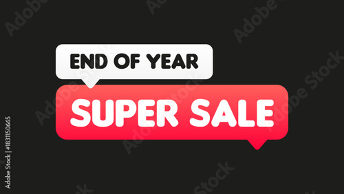End of Year Super Sale Message – Red and White Promo Banner