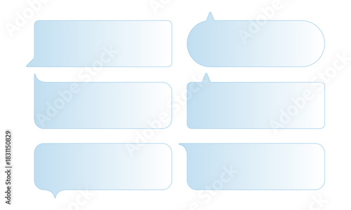 Abstract speech bubbles set vector illustration. Social media chat communication design.