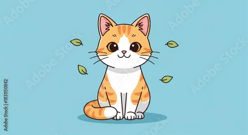 Adorable Orange Tabby Cat with Big Eyes and Playful Expression.