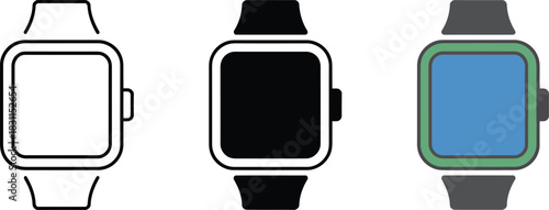 Smartwatch icon set vector illustration smart watch technology graphic design concepts