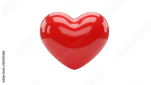 Shiny red heart shape object isolated on black background love symbol 1