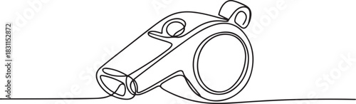 Continuous one line drawing of sport whistle icon, Sports whistle one line art. Continuous line drawing of sport. one line Icon drawing