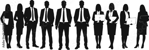 Business professionals silhouettes, corporate teamwork, leadership communication, office collaboration, negotiation success, workplace diversity, professional career illustration