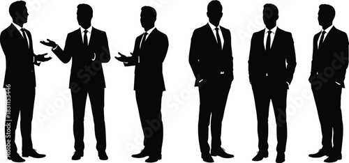 Businessmen silhouettes, professional discussion, corporate teamwork, leadership communication, office negotiation, partnership growth, business collaboration, strategy planning, career development