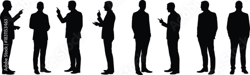Businessmen silhouettes, professional poses, corporate teamwork, leadership communication, office negotiation, partnership growth, business collaboration, strategy planning, career development