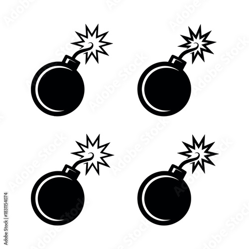 A pattern of cartoon bombs with lit fuses sits on a white background.