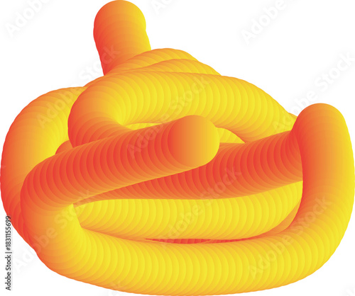 Abstract vibrant gradient knot sculpture with smooth curves