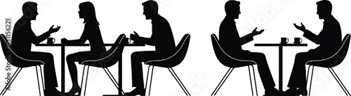 Business meeting silhouettes, professional communication, teamwork discussion, corporate negotiation, office collaboration, leadership interaction, partnership growth, career development strategy