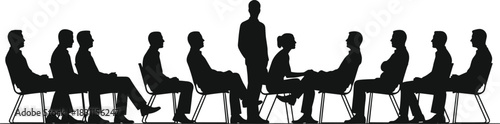 Business meeting silhouettes, professional teamwork, corporate communication, leadership discussion, office collaboration, negotiation success, group dynamics strategy