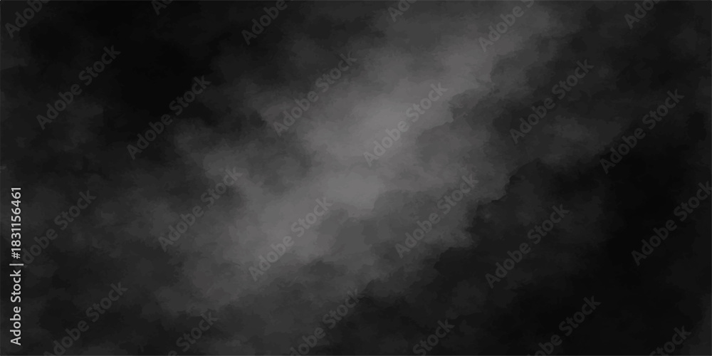 Fototapeta premium Abstract dark smoke texture on a black background like night fog or clouds with a hint of blue light and motion