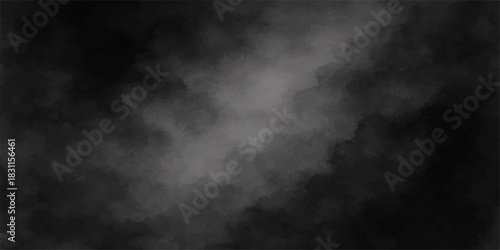 Abstract dark smoke texture on a black background like night fog or clouds with a hint of blue light and motion
