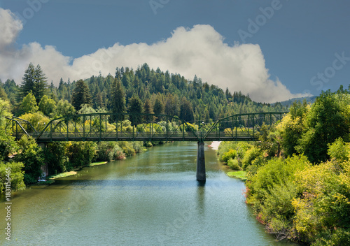 Guerneville Bridge and Russian River, Northern California