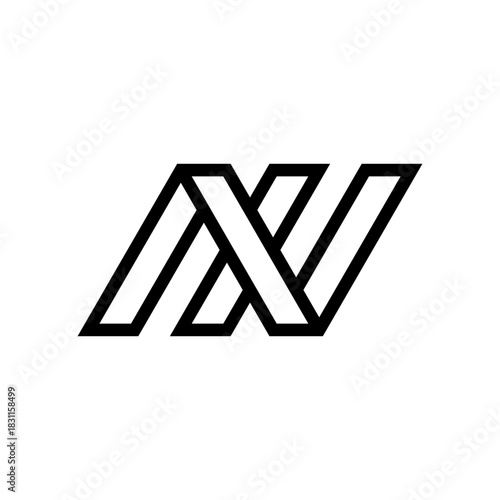 Letter NX or XN line monogram logo