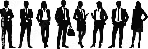 Business people silhouettes, professional diversity, corporate teamwork, leadership communication, office negotiation, partnership growth, business collaboration, strategy planning