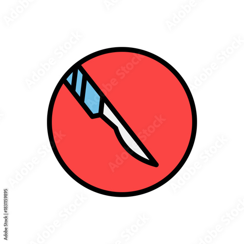 surgical blade icon outline style