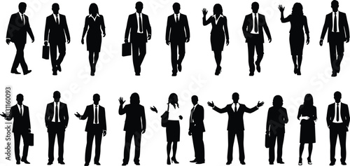 Business professionals silhouettes, corporate teamwork, leadership communication, office collaboration, negotiation success, workplace diversity, professional career illustration