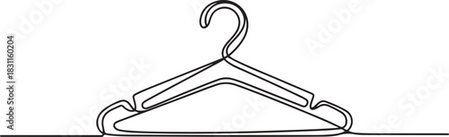 Clothes Hanger Continuous Line Icon, hanger icon continuous line drawing. one line Icon drawing
