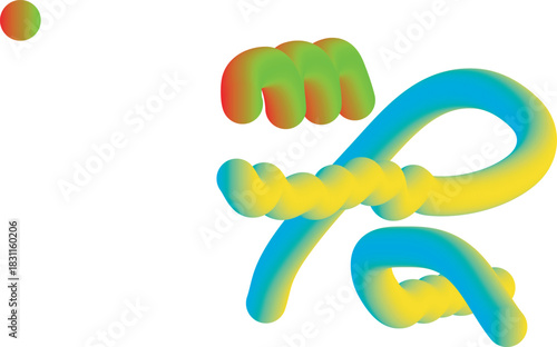 Abstract flowing organic shapes in vibrant orange and turquoise gradient