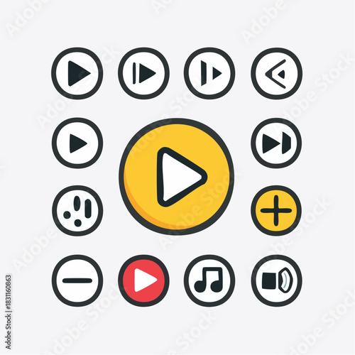 Multimedia Player Controls Icons