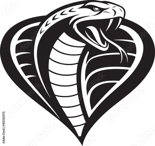 Aggressive Cobra Striking Vector Logo