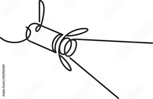 Line continuous drawing vector Searchlight icon. One line Theater spotlight icon. one line Icon drawing