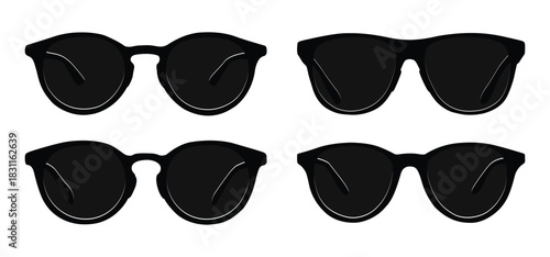 Black and stylish goggles on white background