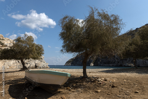 Fototapeta Naklejka Na Ścianę i Meble -  Vitsilia beach on Fourni island, Greece	