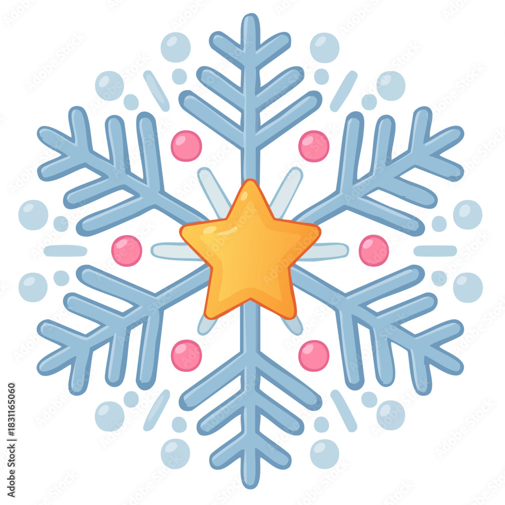 Fototapeta premium Detailed Snowflake Illustration