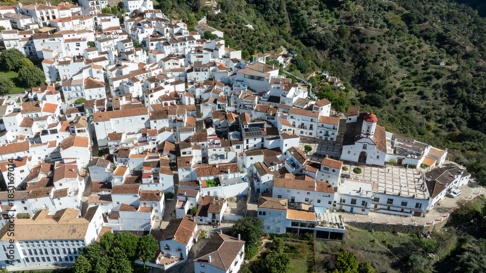 Fototapeta premium Municipio de Genalguacil en el valle del Genal, Andalucía 