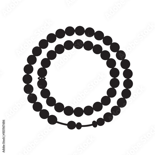 Elegant beaded necklace illustration minimalist vector design perfect for jewelry store promotions and fashion blog graphics