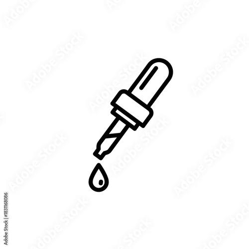 Nasal dropper with liquid dripping from the tip on white background  