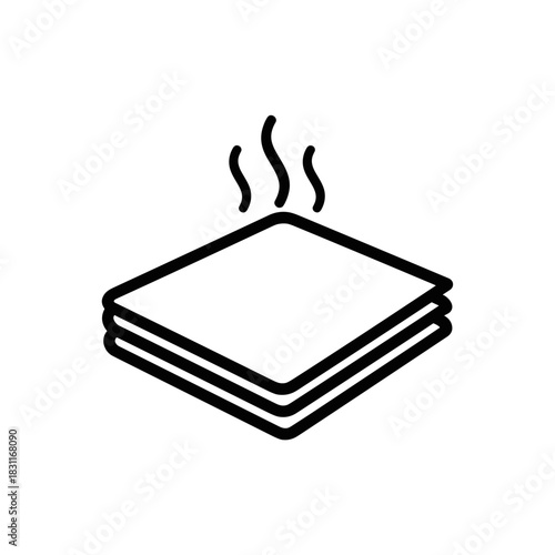 Warm compress illustration with steam in minimalist style  