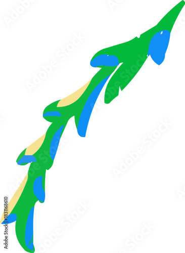 Simple Textured Doodle Fresh Green Arugula Leaf