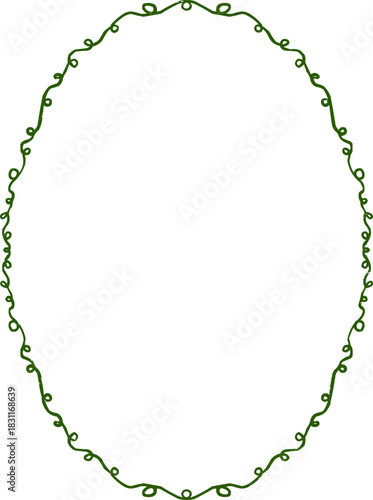 Distressed Doodle Simple Isolated Oval Border Element