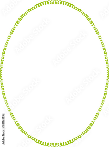 Simple Textured Doodle Isolated Oval Frame Outline Element