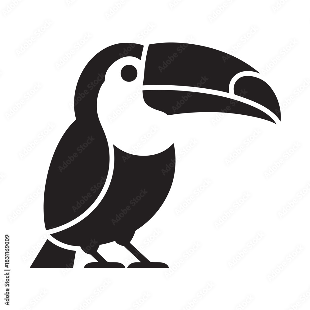 Obraz premium Toucan vector icon simple flat design isolated on white background