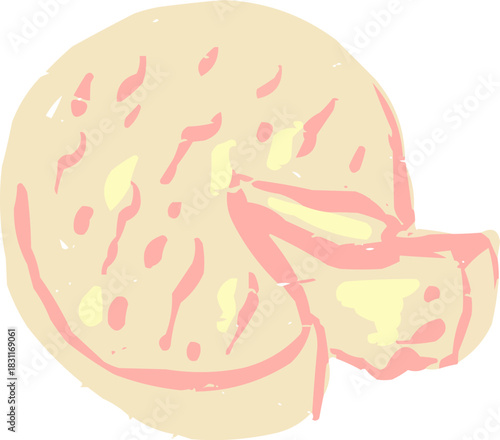 Simple Textured Doodle Isolated Camembert Cheese Wheel