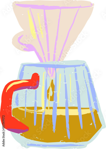 Textured Doodle Full Color Coffee Filter Brewer Maker