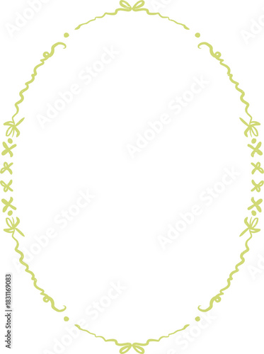 Textured Doodle Simple Isolated Oval Frame Design Element