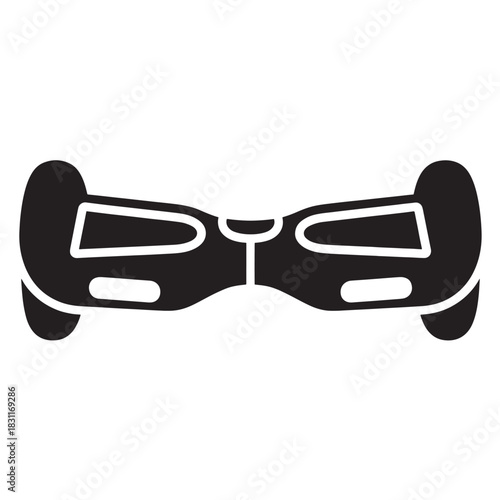 Black hoverboard icon simple flat vector illustration isolated on white background for app design